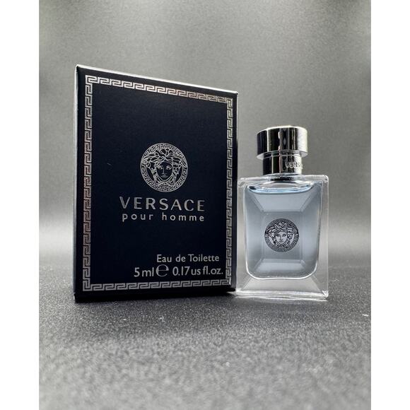 VERSACE POUR HOMME Cologne for Men 0.17 oz (5ml) Eau de Toilette Mini Splash NEW - Picture 1 of 1